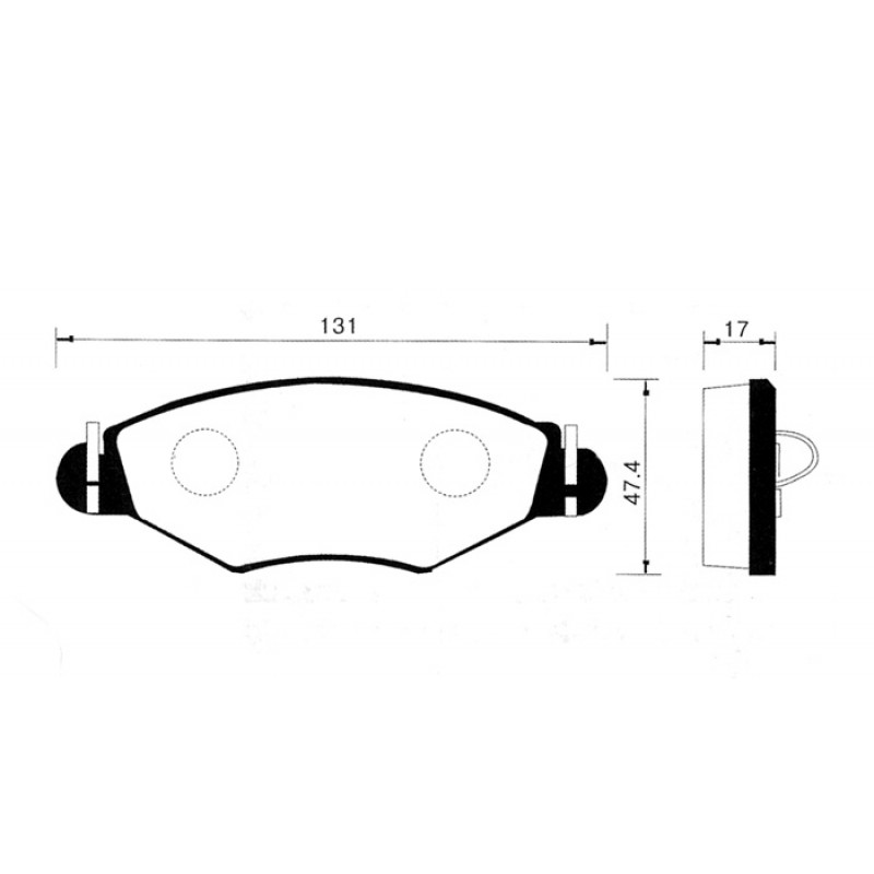 BALATA ON ( 206=PEUGEOT=01- ) SEKMANLI TIP ( 131X48X18)