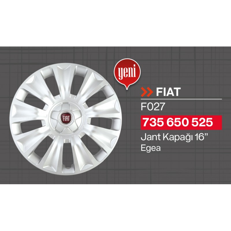 FIAT EGEA JANT KAPAĞI -1 ADET (  FIAT EGEA) 16 JANT  735650525