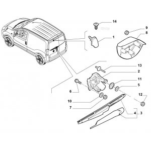 FIAT FIORINO Arka Cam Silecek Kolu ve Süpürgesi 2007 - 2018 FIAT FIORINO Arka Cam Silecek Kolu ve Süpürgesi 2007 - 2018