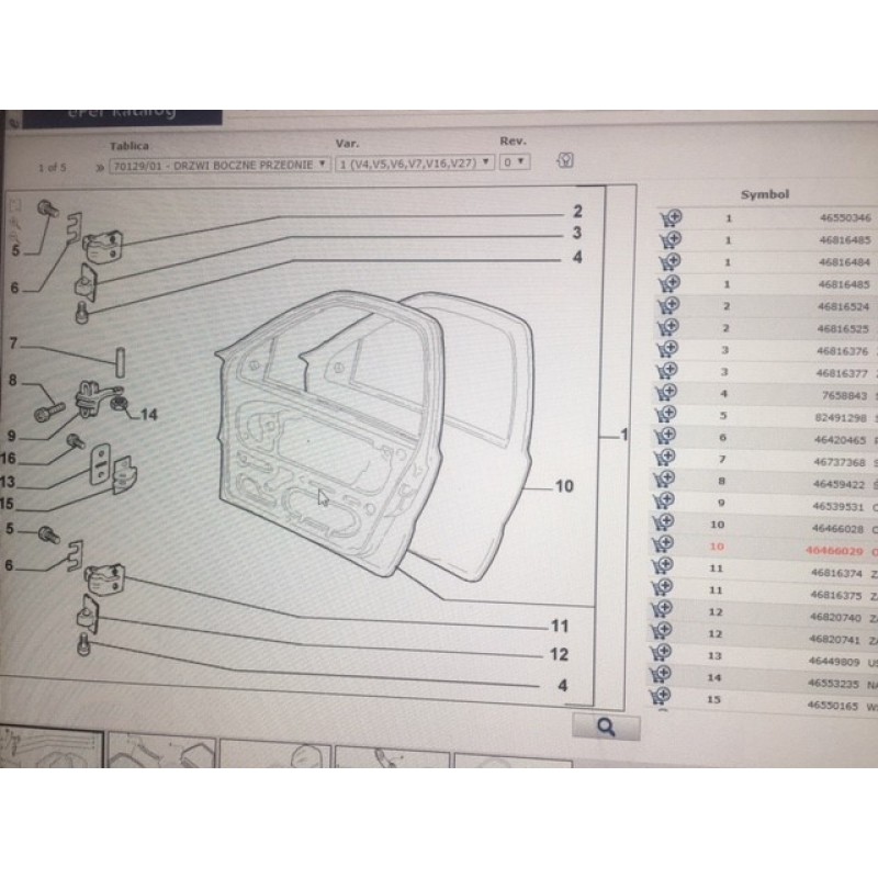 FIAT ALBEA    SOL ÖN KAPI SACI       46466029