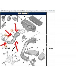PEUGEOT 206 207 307 308 1.6 HDI HAVA FİLTRE BORUSU       1434E1