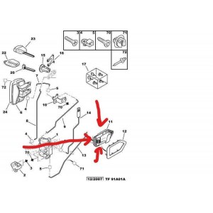 Peugeot Partner Citroen Berlingo Sol Ön Kapı İç Açma Kolu Peugeot Partner Citroen Berlingo Sol Ön Kapı İç Açma Kolu