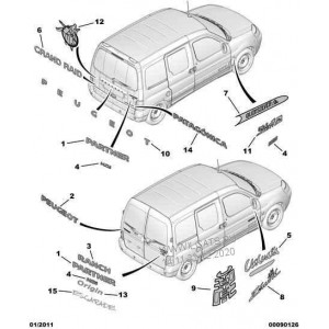 PEUGEOT PARTNER VAN BOXER EXPERT ARKA BAGAJ YAZI - 8665.RW