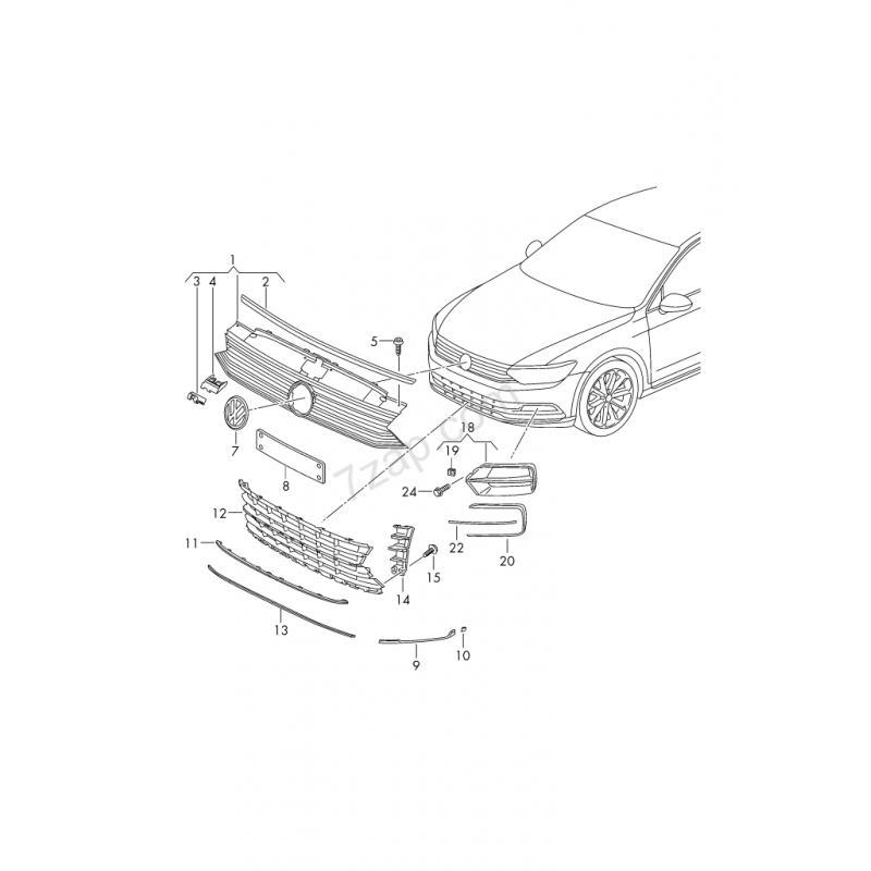 VW PASSAT ÖN TAMPON SÜS ÇITASI NİKELAJLI   SAĞ  3G0853764B